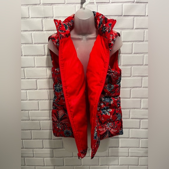 LANDS END women Floral Puffer Vest/size LP - Picture 2 of 12
